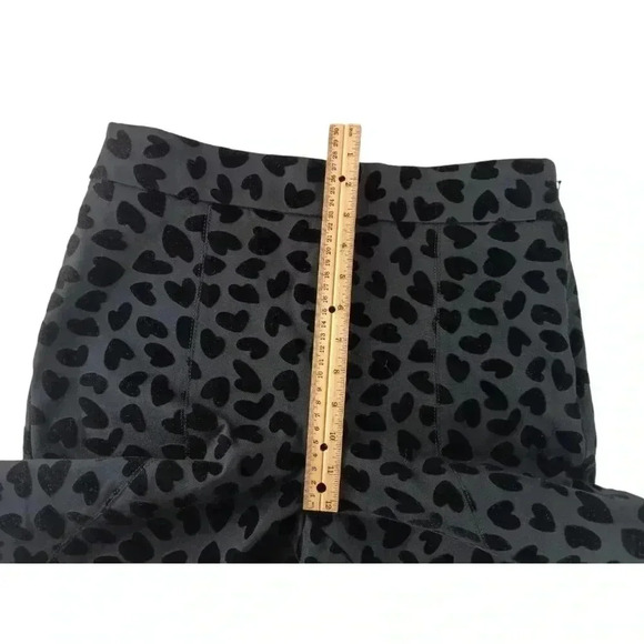 Ann Taylor Womens Pants Gray Black Heart High Rise Cropped  Size 4 - Picture 5 of 7